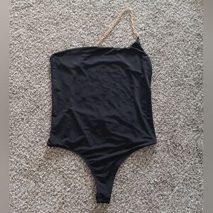 Windsor Major Chain Strap Open Back Bodysuit Top